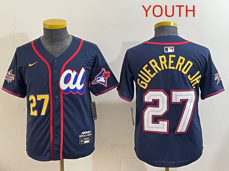 Youth 2025 Toronto Blue Jays #27 Guerrero jr Drak Blue All star Nike MLB Jersey style 6->youth mlb jersey->Youth Jersey